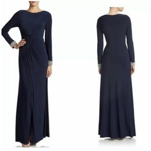 Vince Camuto N. Blue Dress W Embellished Cuff Sz 2